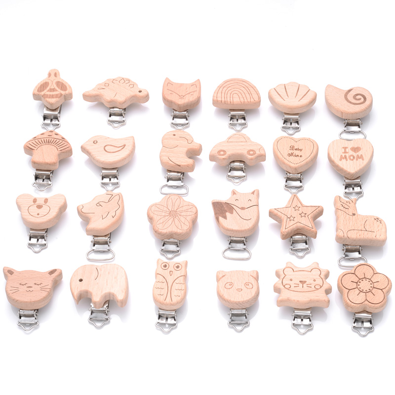 Baby Products Moisturizer - 10pc Cartoon Animal Pacifier Clip Wooden