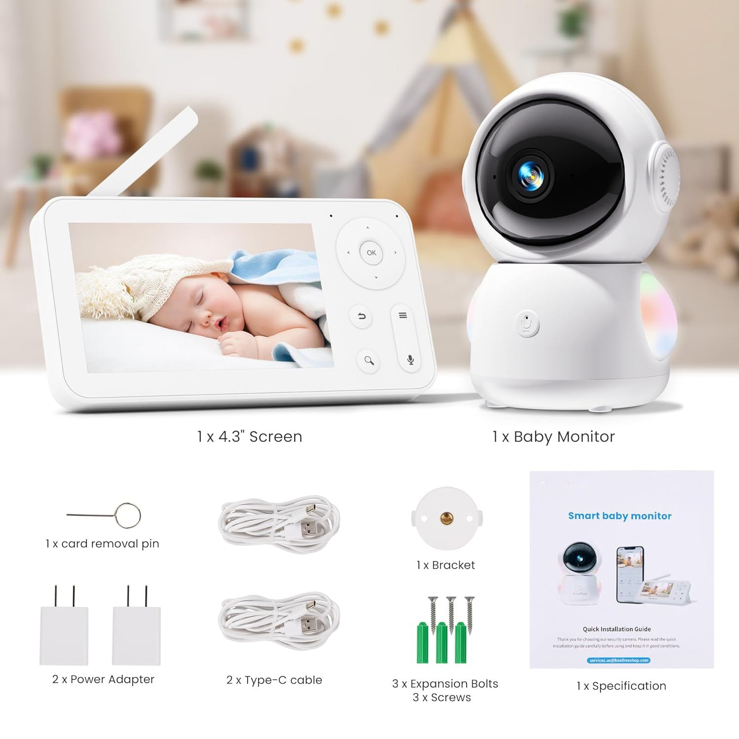 4.3Inch Screen 2MP 1080P Full  - Wireless Baby Monitor avaliação e preço