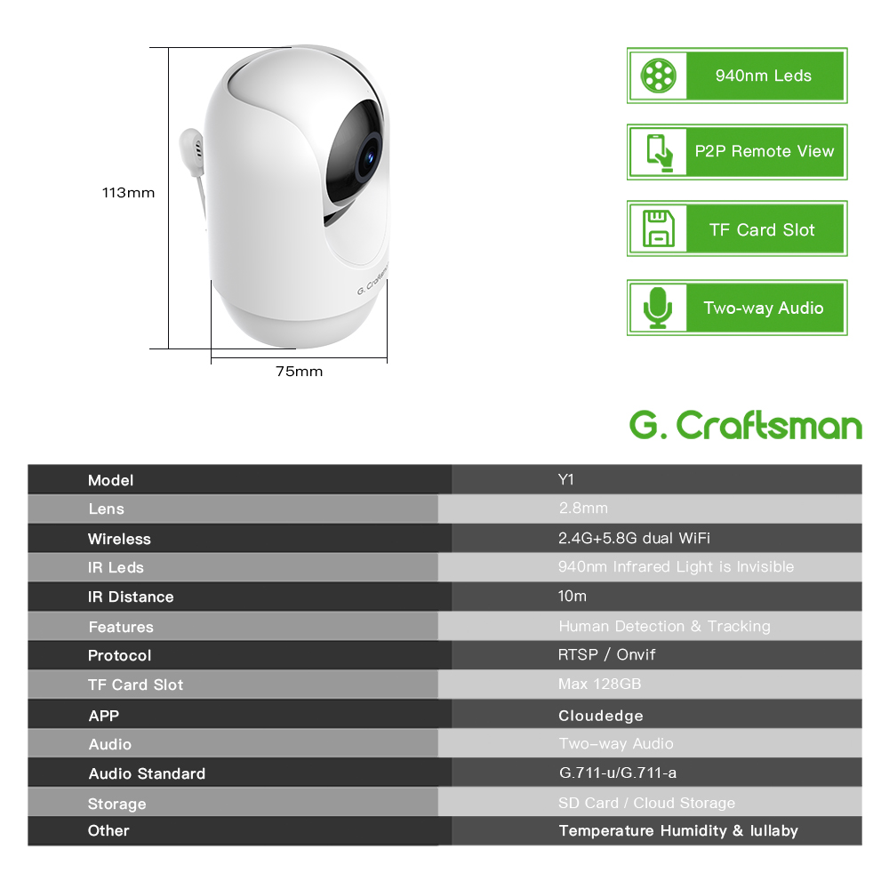 C G,Craftsman Y1 Baby Monitor, - Wireless Baby Monitor avaliação e preço