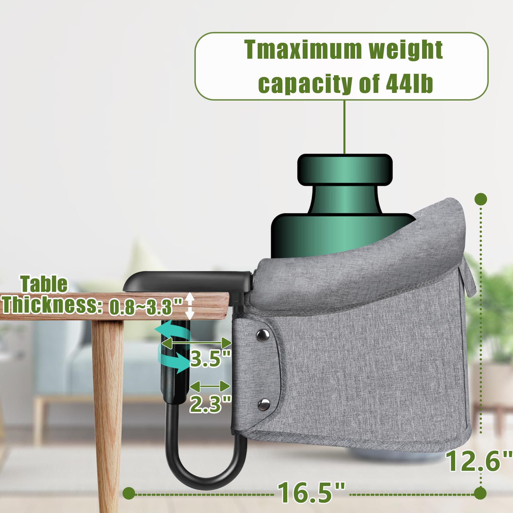Hook-On Chair Fold-Flat Storag - Baby High Chair Booster avaliação e preço