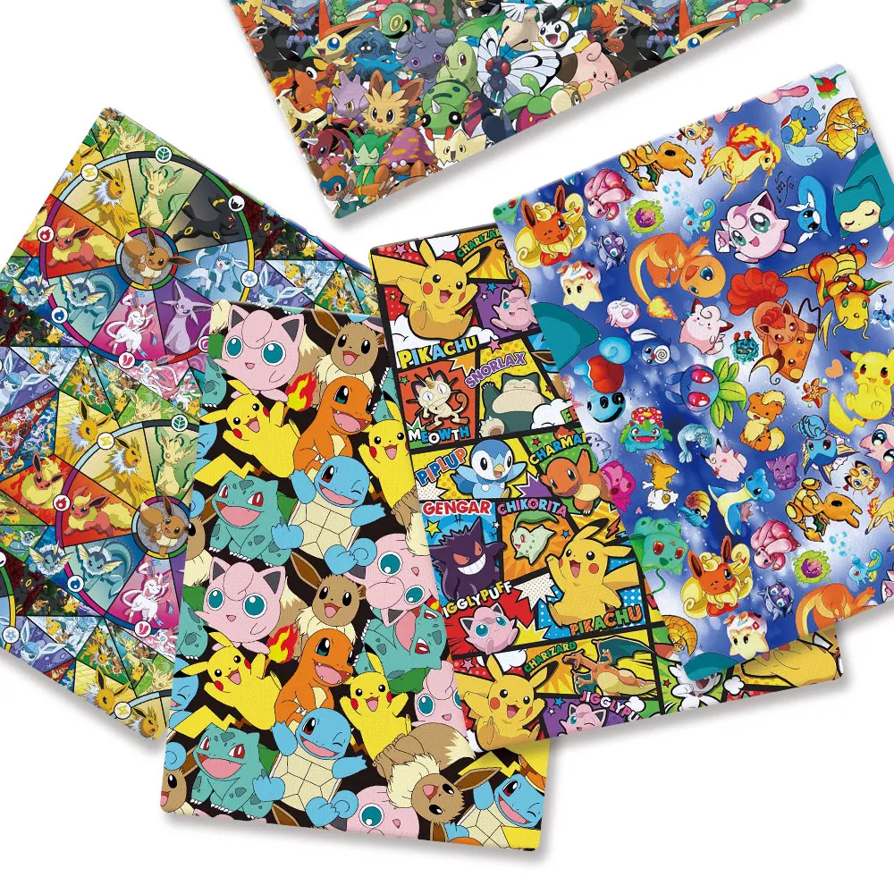 Pokemon Cartoon Fabric140*50cm - Baby Products Dropshipping avaliação e preço