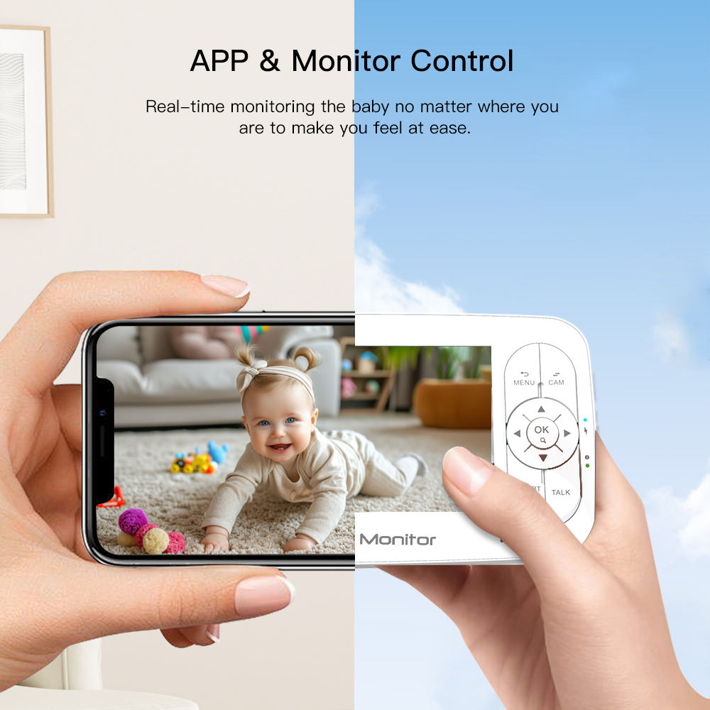 5Inch 2MP 1080P  APP Remote Co - Wireless Baby Monitor avaliação e preço