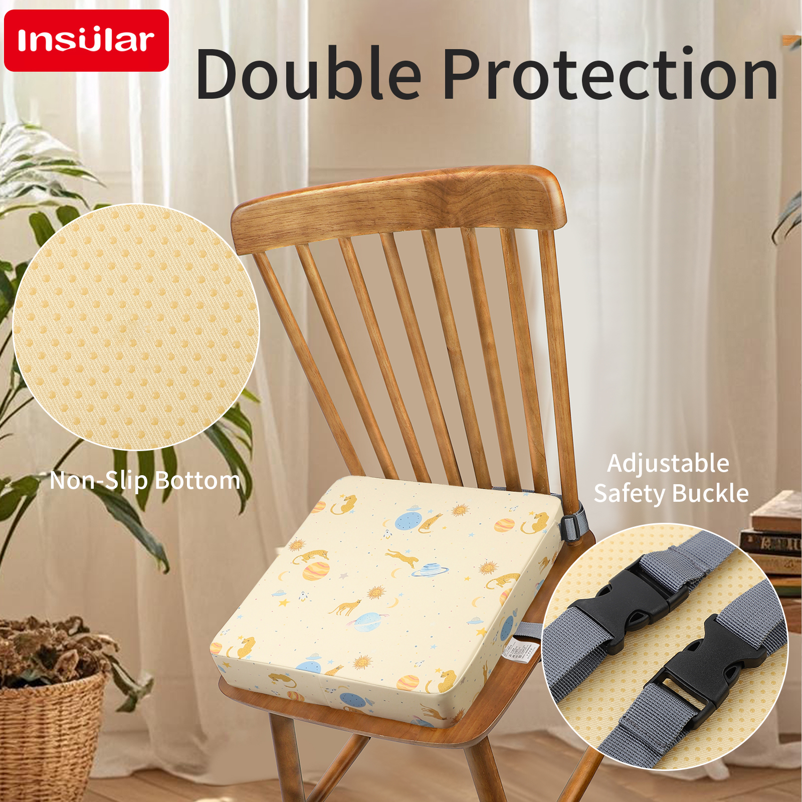INSULAR Waterproof Non-Slip Hi - Baby High Chair Booster avaliação e preço