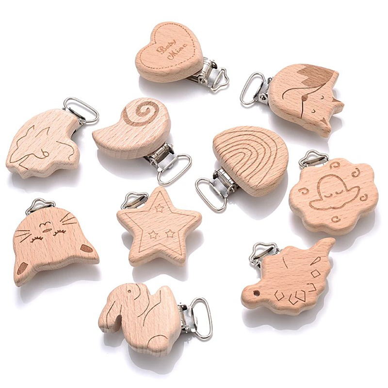 5Pcs Wooden Pacifier Clip Food - Baby Products Moisturizer avaliação e preço