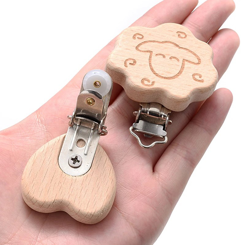 5Pcs Wooden Pacifier Clip Food - Baby Products Moisturizer avaliação e preço