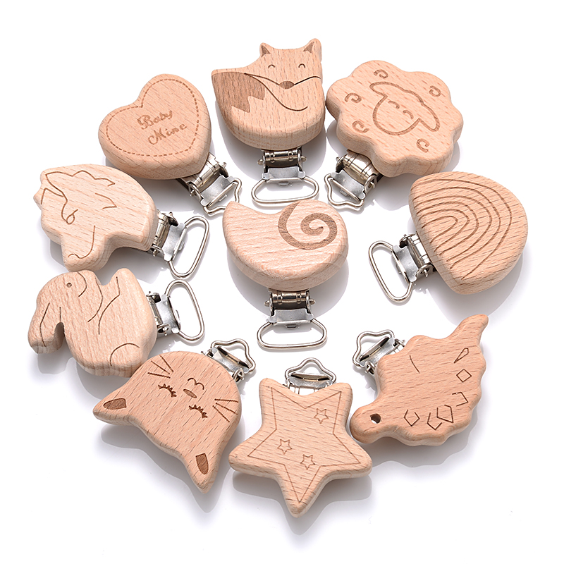 5Pcs Wooden Pacifier Clip Food - Baby Products Moisturizer avaliação e preço